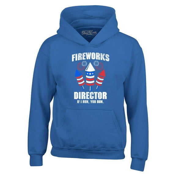 Shop4Ever Men's Fireworks Director 4th of July Hooded Sweatshirt Hoodie Small Royal Blue