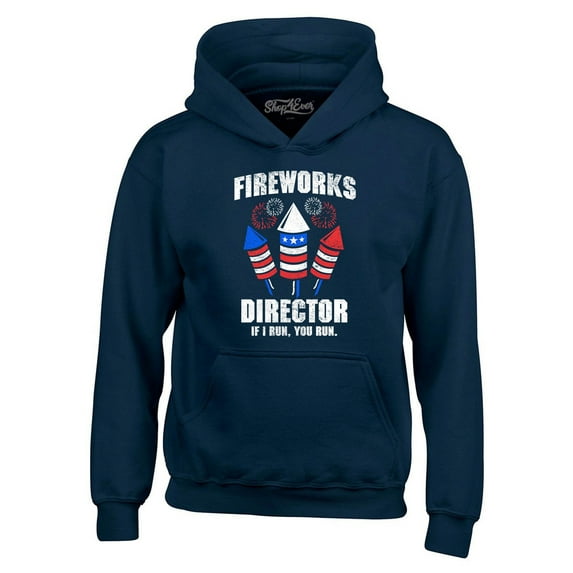 Shop4Ever Men's Fireworks Director 4th of July Hooded Sweatshirt Hoodie XX-Large Navy
