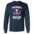 thumbnail image 1 of Shop4Ever Men's Fireworks Director 4th of July Long Sleeve Shirt Large Navy, 1 of 5