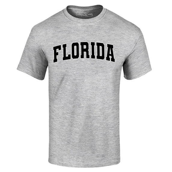 Shop4Ever Men's Florida State Letter Print Graphic T-shirt Medium Sports Grey