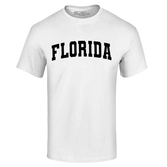 Shop4Ever Men's Florida State Letter Print Graphic T-shirt Small White