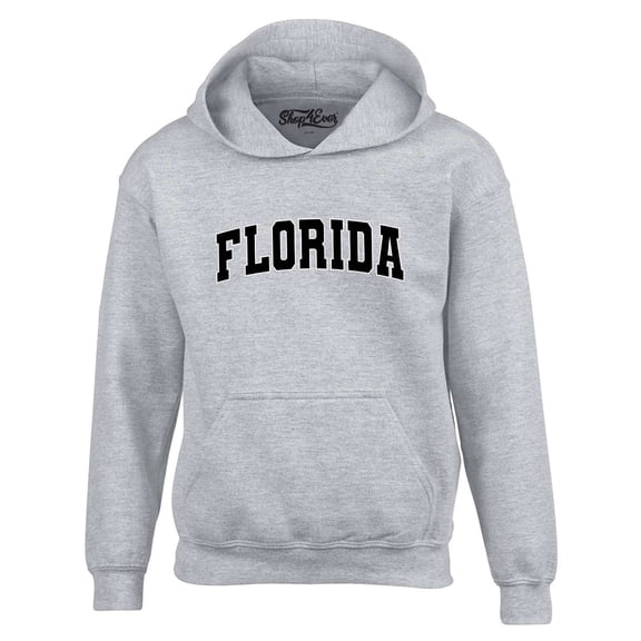 Shop4Ever Men's Florida State Letter Print Hooded Sweatshirt Hoodie Medium Sports Grey
