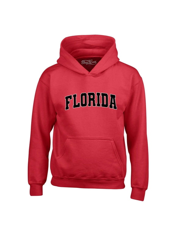 Men's Florida State Letter Print Hooded Sweatshirt Hoodie Small Red