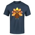 thumbnail image 1 of Shop4Ever Men's Football Turkey Thanksgiving Graphic T-shirt XXXX-Large Navy, 1 of 5