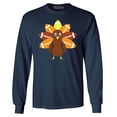 thumbnail image 1 of Shop4Ever Men's Football Turkey Thanksgiving Long Sleeve Shirt Small Navy, 1 of 5