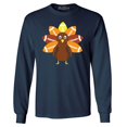 thumbnail image 1 of Shop4Ever Men's Football Turkey Thanksgiving Long Sleeve Shirt X-Large Navy, 1 of 5