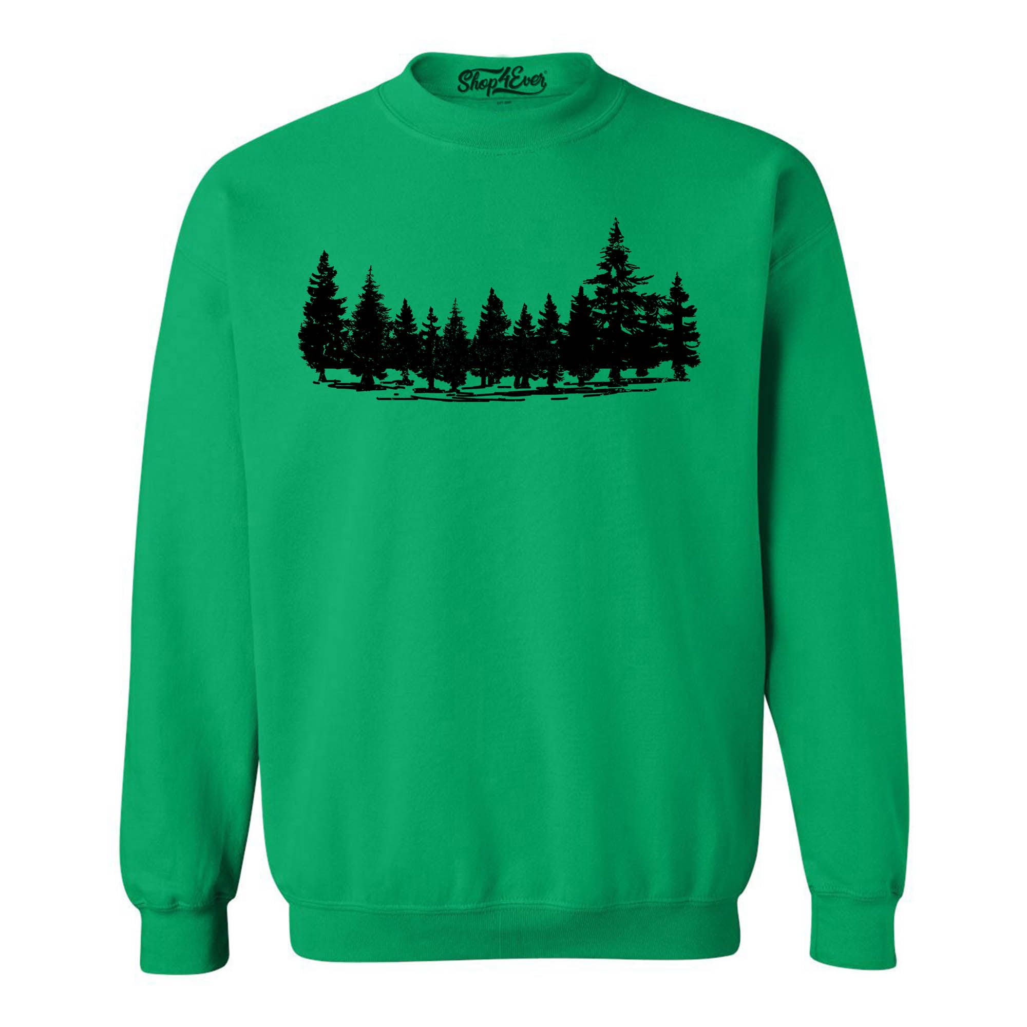 Shop4Ever Men s Forest Trees Nature Mountains Wildlife Crewneck