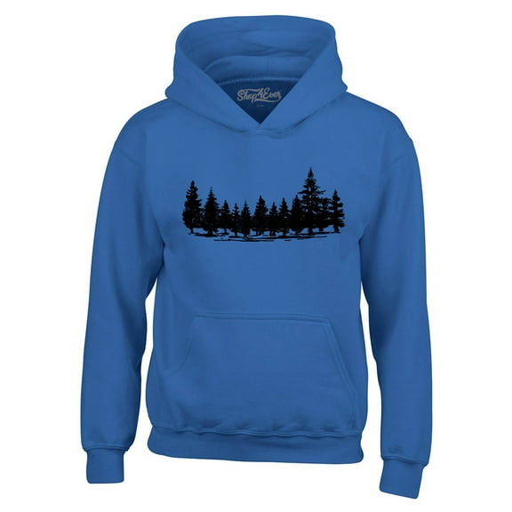 Shop4Ever Men's Forest Trees Nature Mountains Wildlife Hooded Sweatshirt Hoodie XX-Large Royal Blue