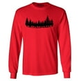 thumbnail image 1 of Shop4Ever Men's Forest Trees Nature Mountains Wildlife Long Sleeve Shirt XXX-Large Red, 1 of 5