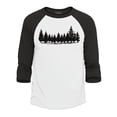 thumbnail image 1 of Shop4Ever Men's Forest Trees Nature Mountains Wildlife Raglan Baseball Shirt Large White/Black, 1 of 4