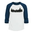 thumbnail image 1 of Shop4Ever Men's Forest Trees Nature Mountains Wildlife Raglan Baseball Shirt X-Large White/Kelly, 1 of 4