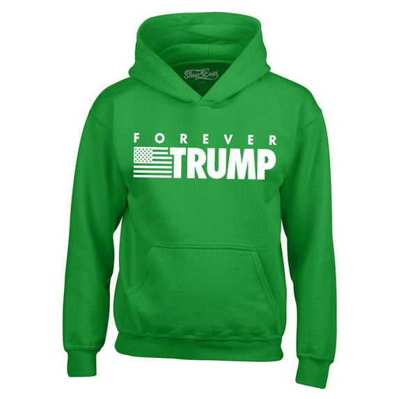 Shop4Ever Men's Forever Trump Hooded Sweatshirt Hoodie Large Irish Green