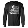 thumbnail image 1 of Shop4Ever Men's Free Speech Inspiring Quote Frederick Douglass Long Sleeve Shirt Medium Black, 1 of 5