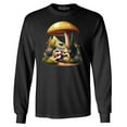 thumbnail image 1 of Shop4Ever Men's Frog Playing Guitar Mushroom Cottagecore Long Sleeve Shirt Small Black, 1 of 5
