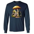 thumbnail image 1 of Shop4Ever Men's Frog Playing Guitar Mushroom Cottagecore Long Sleeve Shirt XXX-Large Navy, 1 of 5