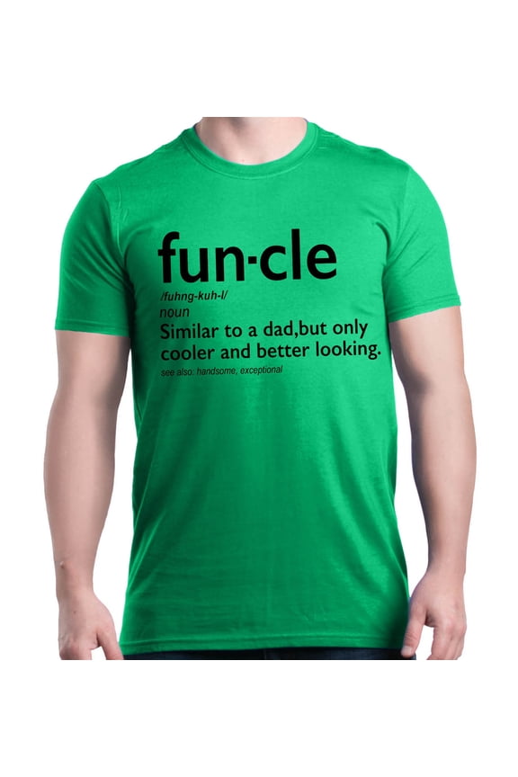 Men's Funcle Fun Uncle Graphic T-shirt Large Irish Green