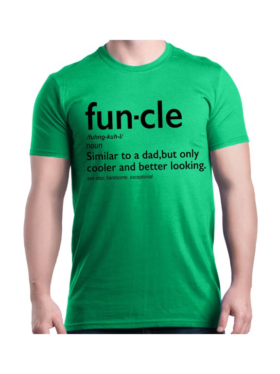Men's Funcle Fun Uncle Graphic T-shirt Large Irish Green
