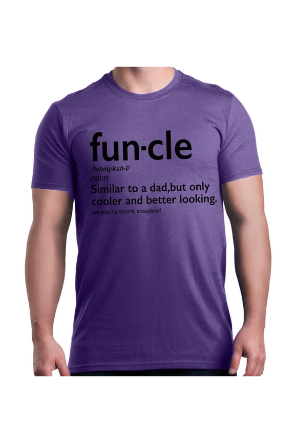 Men's Funcle Fun Uncle Graphic T-shirt Small Purple