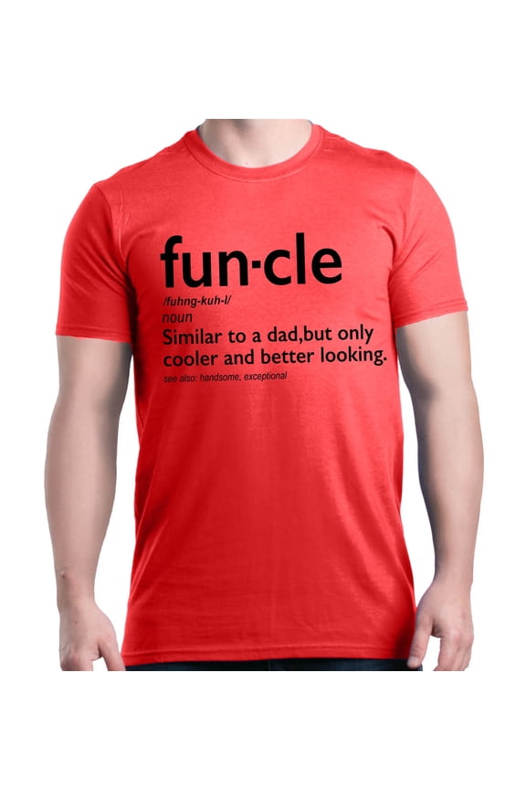 Men's Funcle Fun Uncle Graphic T-shirt X-Large Red