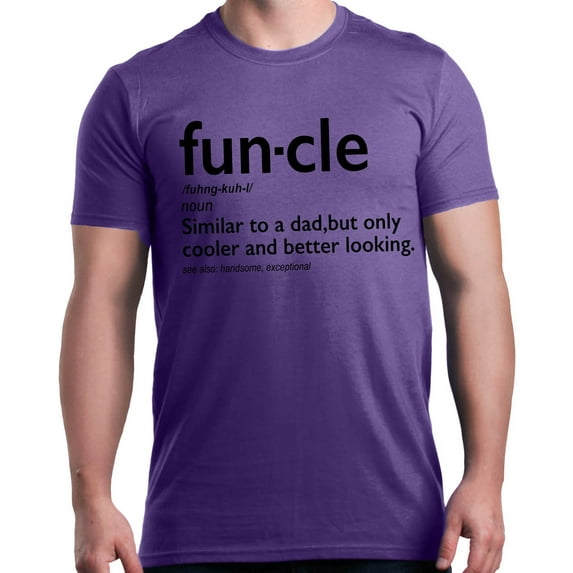 Shop4Ever Men's Funcle Fun Uncle Graphic T-shirt XXXX-Large Purple