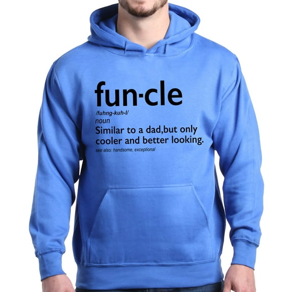 Shop4Ever Men's Funcle Fun Uncle Hooded Sweatshirt Hoodie Medium Royal Blue