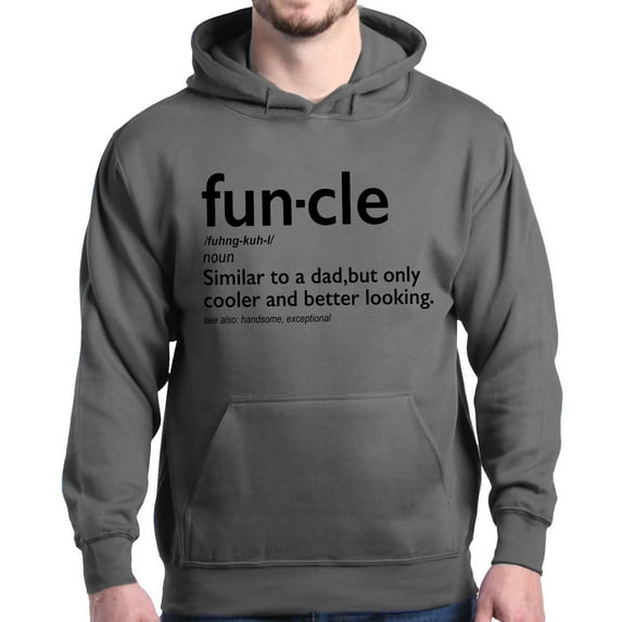 Shop4Ever Men's Funcle Fun Uncle Hooded Sweatshirt Hoodie XXX-Large Charcoal