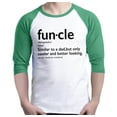 thumbnail image 1 of Shop4Ever Men's Funcle Fun Uncle Raglan Baseball Shirt Medium White/Kelly, 1 of 5