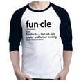 thumbnail image 1 of Shop4Ever Men's Funcle Fun Uncle Raglan Baseball Shirt Small White/Black, 1 of 5