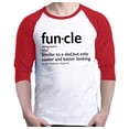 thumbnail image 1 of Shop4Ever Men's Funcle Fun Uncle Raglan Baseball Shirt XX-LargeWhite/Red, 1 of 5