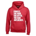 thumbnail image 1 of Shop4Ever Men's Funcle The Man The Myth The Bad Influence Hooded Sweatshirt Hoodie X-Large Red, 1 of 5