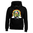 thumbnail image 1 of Shop4Ever Men's Funny Corgi Riding Dinosaur and Rainbow Hooded Sweatshirt Hoodie XXXXX-Large Black, 1 of 5