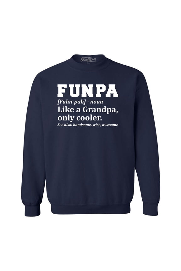 Men's Funpa Definition Fun Grandpa Crewneck Sweatshirt Large Navy
