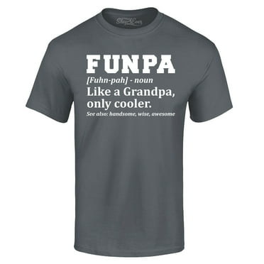 Shop4Ever Men's Funpa Definition Fun Grandpa Graphic T-shirt Large Charcoal
