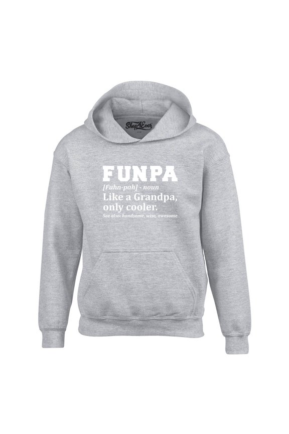 Men's Funpa Definition Fun Grandpa Hooded Sweatshirt Hoodie Large Sports Grey