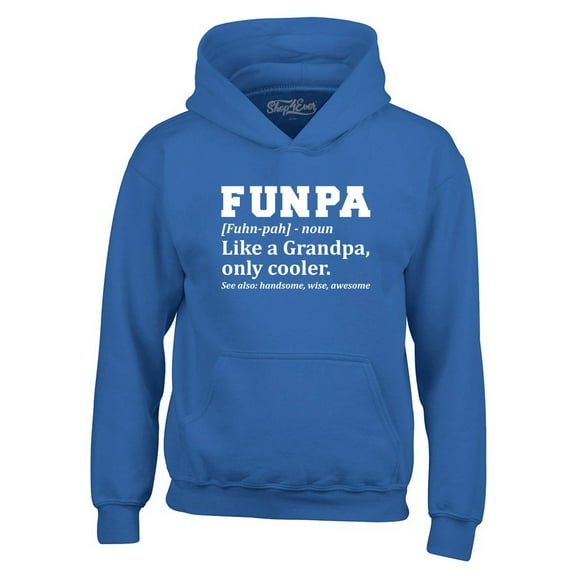 Shop4Ever Men's Funpa Definition Fun Grandpa Hooded Sweatshirt Hoodie Small Royal Blue