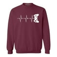 thumbnail image 1 of Shop4Ever Men's Gamer Heartbeat Controller Crewneck Sweatshirt Large Maroon, 1 of 5