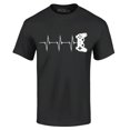 thumbnail image 1 of Shop4Ever Men's Gamer Heartbeat Controller Graphic T-shirt Small Black, 1 of 5