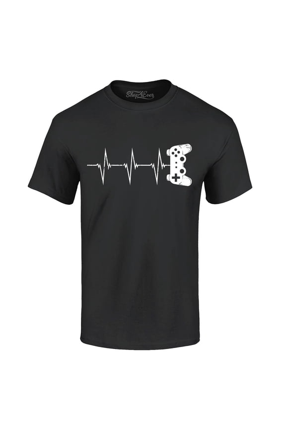 Men's Gamer Heartbeat Controller Graphic T-shirt XXX-Large Black