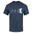 thumbnail image 1 of Shop4Ever Men's Gamer Heartbeat Controller Graphic T-shirt XXXX-Large Navy, 1 of 5