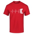 thumbnail image 1 of Shop4Ever Men's Gamer Heartbeat Controller Graphic T-shirt XXXX-Large Red, 1 of 5