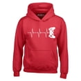 thumbnail image 1 of Shop4Ever Men's Gamer Heartbeat Controller Hooded Sweatshirt Hoodie Large Red, 1 of 5