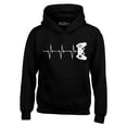 thumbnail image 1 of Shop4Ever Men's Gamer Heartbeat Controller Hooded Sweatshirt Hoodie Medium Black, 1 of 5