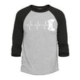 thumbnail image 1 of Shop4Ever Men's Gamer Heartbeat Video Gaming Raglan Baseball Shirt Large Heather Grey/Black, 1 of 5