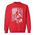 thumbnail image 1 of Shop4Ever Men's German Shepherd American Flag Crewneck Sweatshirt XXX-Large Red, 1 of 5