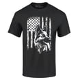 thumbnail image 1 of Shop4Ever Men's German Shepherd American Flag Graphic T-shirt XXXX-Large Black, 1 of 5