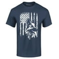 thumbnail image 1 of Shop4Ever Men's German Shepherd American Flag Graphic T-shirt XXXXX-Large Navy, 1 of 5