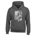 thumbnail image 1 of Shop4Ever Men's German Shepherd American Flag Hooded Sweatshirt Hoodie Medium Charcoal, 1 of 5