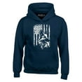 thumbnail image 1 of Shop4Ever Men's German Shepherd American Flag Hooded Sweatshirt Hoodie Small Navy, 1 of 5