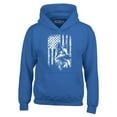 thumbnail image 1 of Shop4Ever Men's German Shepherd American Flag Hooded Sweatshirt Hoodie X-Large Royal Blue, 1 of 5