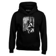 thumbnail image 1 of Shop4Ever Men's German Shepherd American Flag Hooded Sweatshirt Hoodie XXX-Large Black, 1 of 5